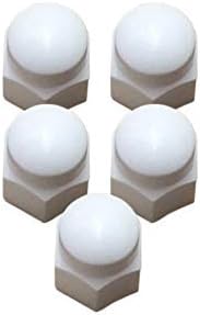 Automotive Authority LLC5 Pack - 13/16" White Nylon Lug Nut Cover Cap Trailer Camper Travel Truck (White)