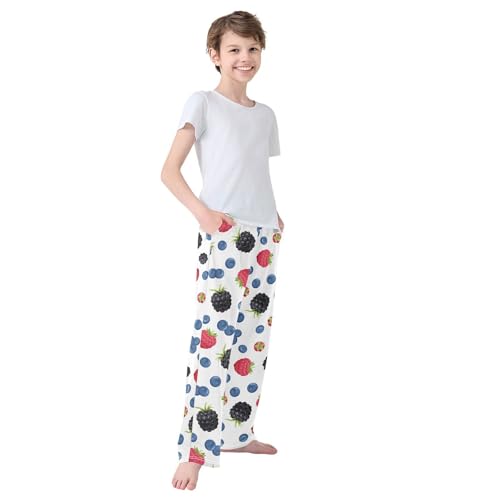 Boys' Pants Forest Berry Blueberry Pattern Long Bottoms Jogger Pants Elastic Waist Trousers with Pockets S-XL4
