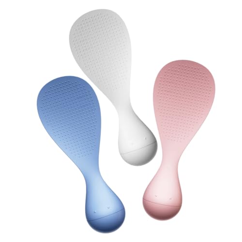Cabilock Rice Server Spoon 3pc Non Stick Paddle Set Upright Spatula Heat Resistant Ideal for Rice Cooker Soup Tool