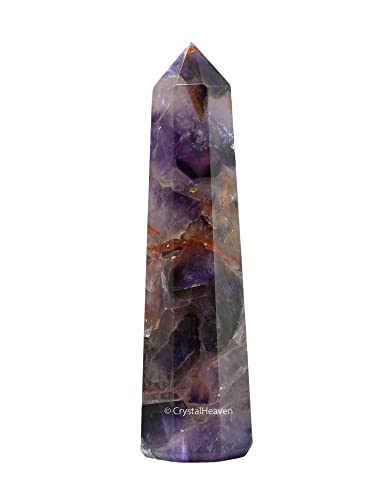 Image of Certified Amethyst Chevron Crystal Tower Obelisk Point For Chakra