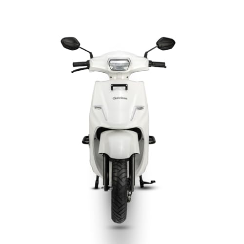 Image of Quantum Bziness X Electric Scooter | NMC Battery Pack | 105 km Range | Bluetooth, USB & Digital Display | 60 km /h Top Speed | White | Advance Booking for Ex-Showroom