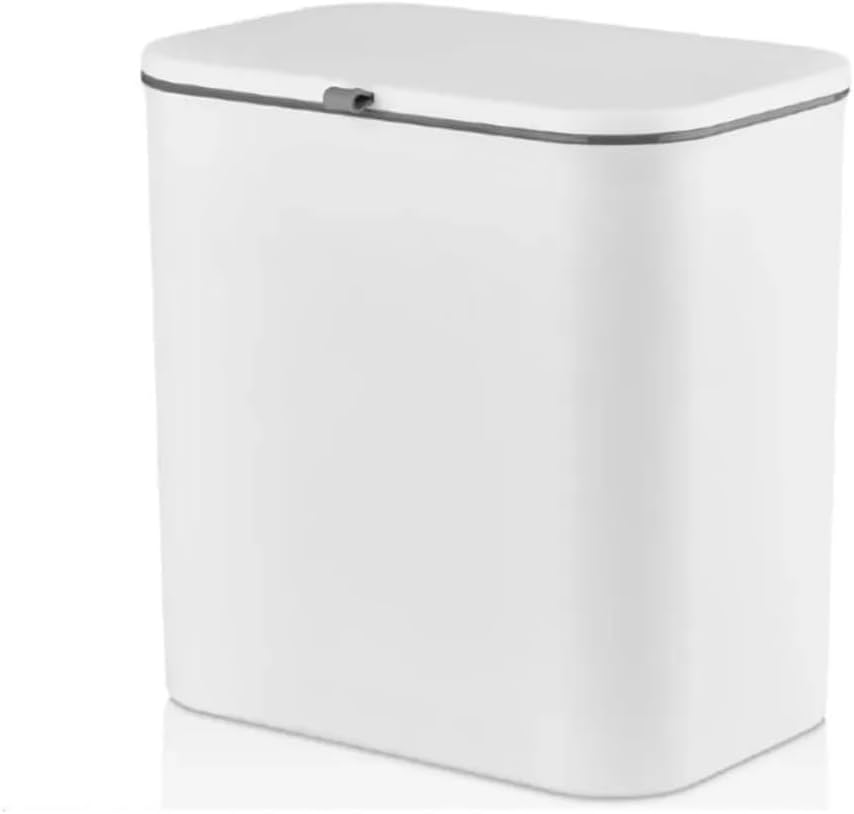 Orret Home Dolap Kapağına Asılabilir 15 Litre Çöp Kovası, Duvara Yapıştırılabilir Çift Tarafa Açılabilir Mutfak Çöp Kutusu, Banyo Çöp Kovası, Kapaklı Asma Çöp Kovası Organizer (Beyaz)