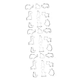 Garneck 27 Piezas cortador de galletas fondant de animales de dibujos animados galleta de molde de galleta sandwicheta sanducheras sandwich cakes herramienta para hornear festivales Silver