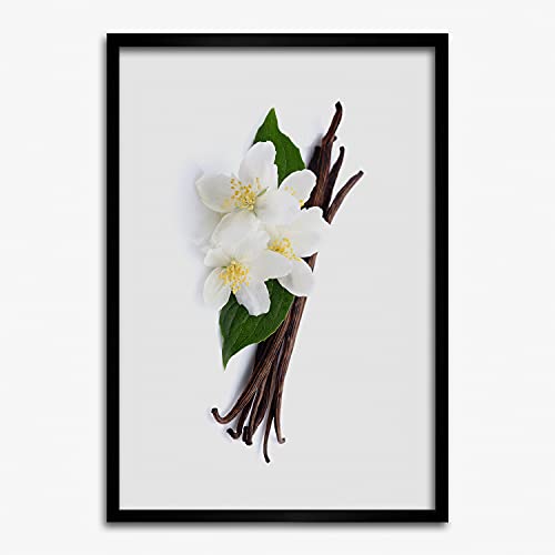 Peinture jasmin et vanille avec cadre MDF 50x70 cm rigide Tulup
