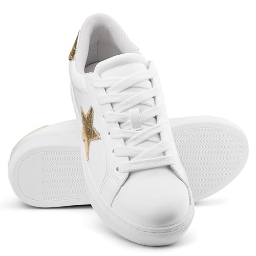 Image of PARTY Women's Fashion Sneakers Lace Up Casual Low Top Comfortable Cushioned Walking Tennis Shoes Trendy Daily Shoes