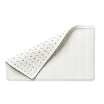 Rubbermaid Commercial Products Bath Tub and Shower Mat | Medium - 14 x 24 in. | White | Machine Washable | Safti-Grip Non-Slip Bathroom Mat with Suction Cups for Home/Hotel/Shower/Bathtub