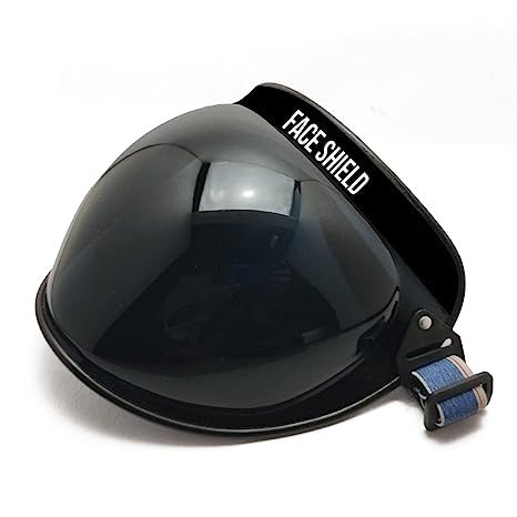 Gera Opticals Unisex Full Face Protection for Lab, Home, Rider, Industrial Worker with Adjustable Strap Bubble Face Shield Black (Bubble Shape, Pack of 1)