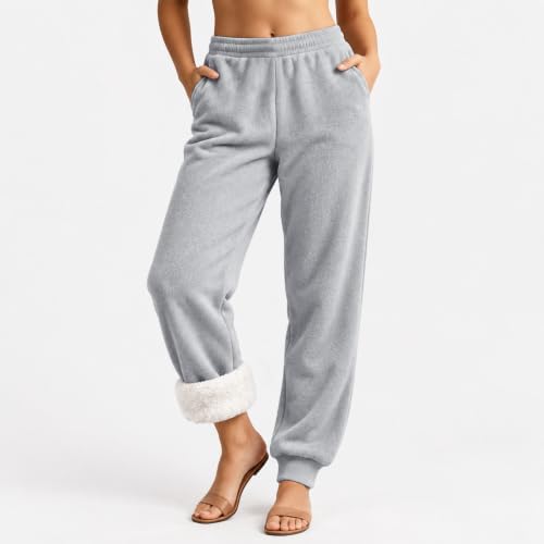 Sherpa Lined Pants Women Fleece Winter Thick Warm Thermal Sweatpant Joggers - image 6
