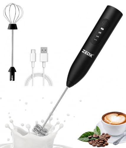 Image of zedx Rechargeable Milk Frother & Coffee Whisker with Dual Spring Tech |Coffee Frother Electric Blender Mixer |Hand Blender |Coffee Maker and Beater Electric(Multi) (Style2)