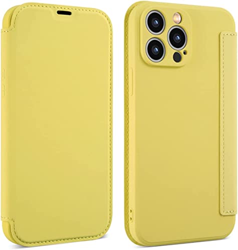 Protection intégrale iPhone 13 Pro Max étui jaune anti-rayure à clapet
