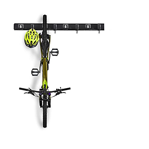 WHISTLER Bike Rack for Garage - Fits 4 Bikes 220lbs Capacity, Wall-Mounted & Heavy Duty Bicycle Rack, Rubber Coated & Removable Hooks, Quick Hitch & Installation, Space Saver Vertical Bike Racks