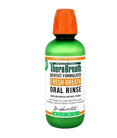 TheraBreath Dentist Recommended Fresh Breath Oral Rinse - Mild Mint Flavor fEDvxO, 16 Ounce (Pack of 4)