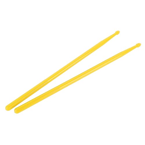 Juego de baquetas para batería, baquetas de nailon con tacto cómodo, 2 piezas para práctica en instrumentos de percusión (amarillo), accesorios para percusión miniatura 4