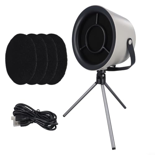 UrbanHui Campana extractora portátil con 3 velocidades, ventilador de escape de escritorio recargable para asar al aire libre, camping, blanco (#8)