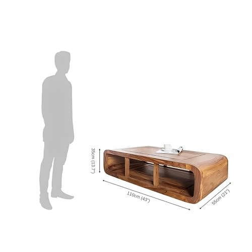 Image of Modern Furniture SHEESHAM Wood Center Coffee Table for Living Room Home with Storage | Tea Table Wooden |Sofa Set Center Table for Office Living Room Stylish (Natural Teak)