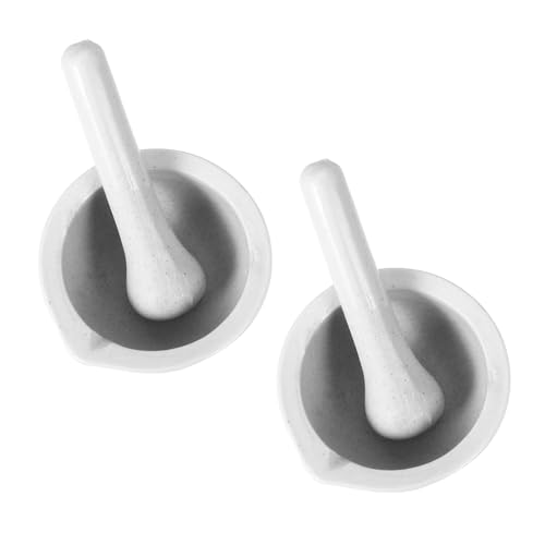 MAGICLULU Mortero y Mano de Porcelana para Moler Especias y Medicamentos, 2 Unidades, Tamaño Compacto para Uso Doméstico Varios estilos