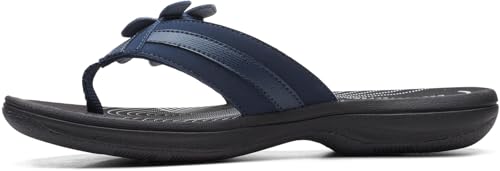 Image of Clarks Womens Breeze Sea Flip-Flop Sandals - Comfortable Flip Flop with Adjustable Hook and Arch Support - Casual Summer Wearing Cloudsteppers for Everyday