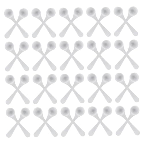 MUELODSIC 100個 小さじ計量スプーン 刻の白色液体スクープ コーヒー スパイス ベーキング用 精密調理 軽量設計 コンパクト収納可能