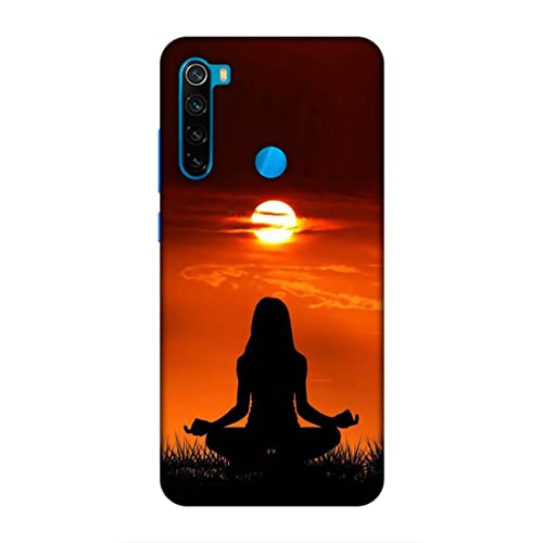 Image of Printed Mobile Back Hard Case Cover for Xiaomi Redmi Note 8 | Meditation, Sunrise, Shadow, Sunset A-2203