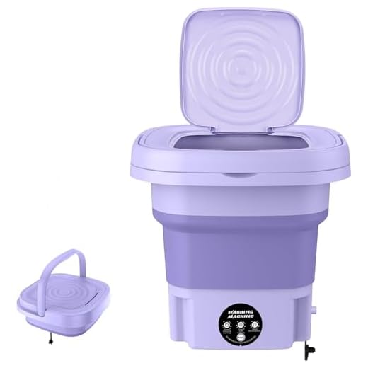 3 Modalità Piccola Lavatrice Efficiente, Adatto per il campeggio, i viaggi, i viaggi d'affari, pieghevole, timer a tre velocità, risparmio energetico e protezione ambientale, colore viola