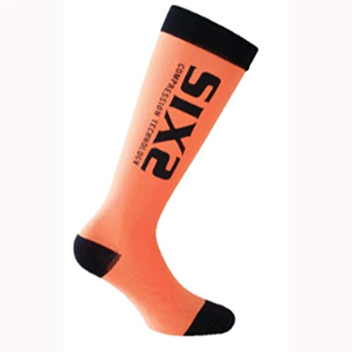 SIXS Unisex-Adult Recovery Socks (Orange/Black, X-Small)