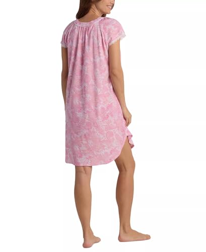 Image of Miss Elaine Short Cottonessa Nightgown, Short Sleeves and Beautiful Pattern Gown, Sleepwear & Loungewear