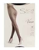Silca Collant calza 40 denari a compressione graduata massaggia e riposa le gambe articolo VIVIEN COLLANT, Blu, Size 2 / S