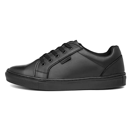 Hush Puppies Sam Boys Black Lace Up Leather Shoe - Size 3 UK - Black