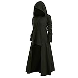 [veolaimy] ケープコート レディース フード付き ハロウィン 衣装 仮装 ゆったり 体型カバー ロング丈 マントコート おしゃれ ロングポンチョ 魔女 マント コスプレ ステージ衣装 エレガント 大人 通学 通勤 普段着 コスプレ 学園祭 文化祭(B-グリーン,XS)