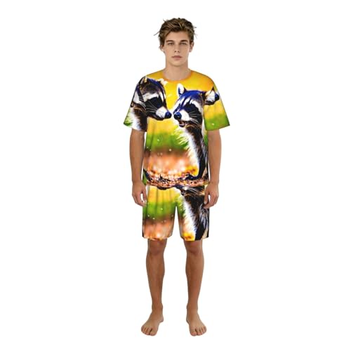 Pyjama homme raton laveur pour des week-ends paresseux et cocooning