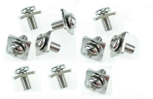 10 Pcs 4mm Amplifier Terminal Screws Square Washer Power Ground Speaker Amp Screw
