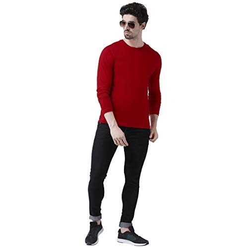 Image of Men's Full Sleeve Casual Round Neck Multi Colored T-Shirts