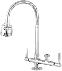 Torneira Flexivel Gourmet De Bancada, Inox, Abs, Com Saida 3/4 Para Maquina e Purificador, Filtro