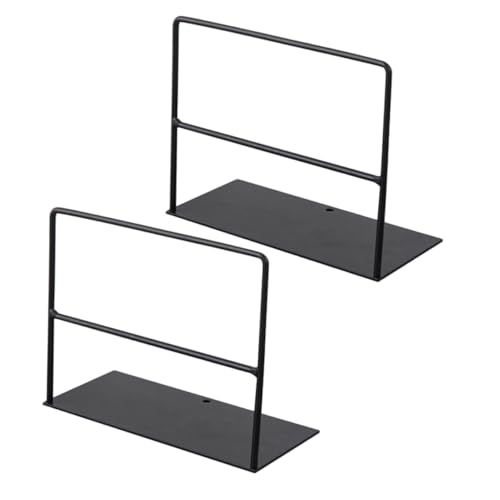 TOYZFRIENDY Sujetalibros de Hierro Negro 2 Piezas Soporte para Libros y Revistas Resistente Corrosión Organizador de Escritorio para Oficina Escuela y Hogar