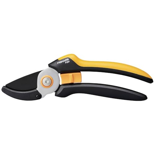 Fiskars Amboss-Gartenschere L, Solid, P361, Für trockene Zweige und Äste, Antihaftbeschichtet...