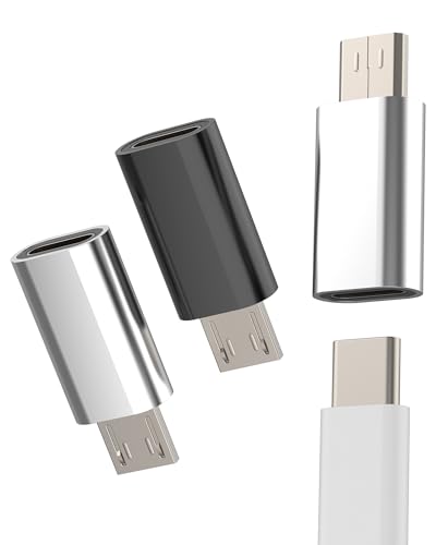 Adaptador USB C Hembra a Micro USB Macho (3 Pack) Tipo C Cable Cargador Conector Enchufe Android Conversor Type C Datos Compatible Con Samsung Galaxy S6 S7 Edge+ Active Note4 Note5 A7 A11 para IPhone