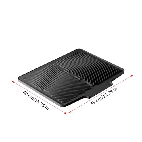 Alfombrilla de secado de platos inoxidable con orificios de drenaje rápidos 6