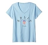 donna spalato croazia viaggio croazia split hrvatska split maglietta con collo a v