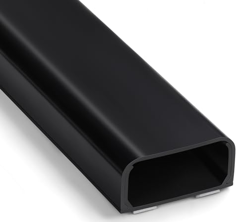 Image of ZhiYo 32 inch Cord Covers for 4-7 Wires on Wall, Black, 1.54 inch W x 0.75 inch H