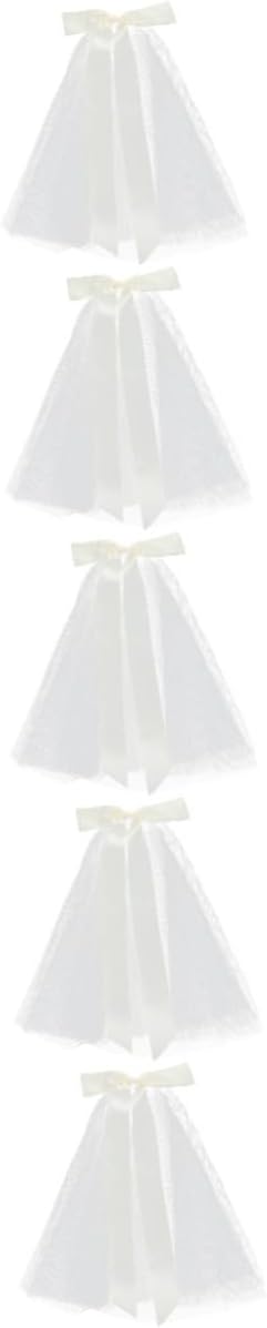 5pcs Wedding Bridal Veil Short Tulle Accessory Bowknot for Bride Lightweight and Comfortable Wedding Hairpiece for Bachelorette