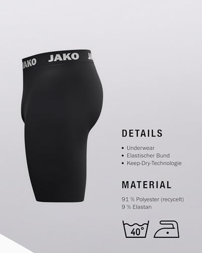 JAKO Unisex Short Tights Function, schwarz, M