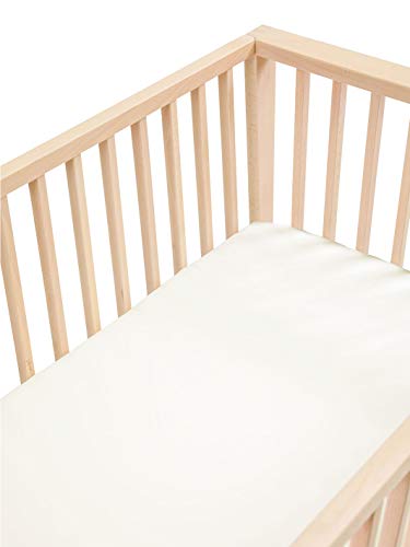 Drap-housse en soie de mûrier pour lit de bébé lit blanc ivoire 25 Momme