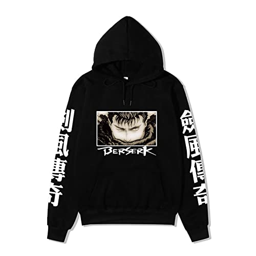 itachigo Berserk Sudadera con Capucha Impresa Guts Hoodie Berserk Sudadera de Color sólido Jersey de Manga Larga de Anime Harajuku Cover