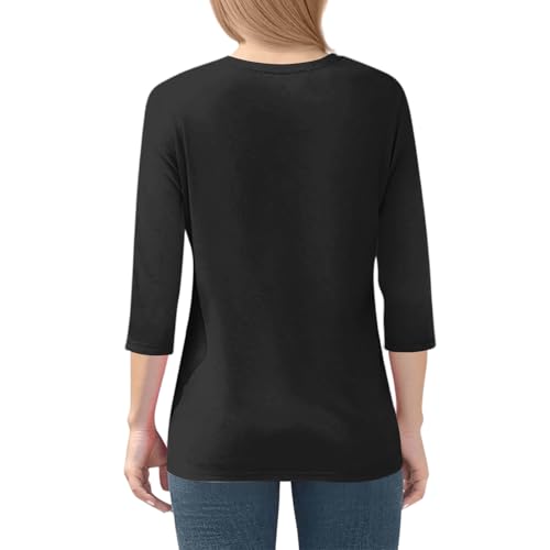 Teen Girl Shirts 3/4 Sleeve Fall Tops Crewneck Lightweight Summer Clothes 3/4 Legth Sleeve Floral Print Outfits Beach4