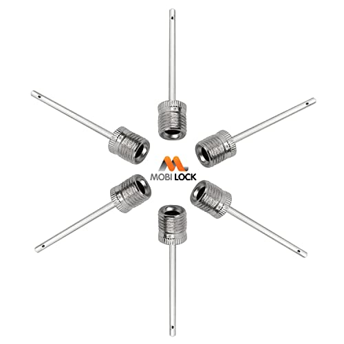 Mobi Lock 6 Pcs Ball Pump Inflation Needle - Stainless Steel Air Pump Needles - Ideal for Blowing Up...