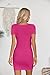VICHYIE Summer Dress for Women Cutout Short Sleeve Casual Bodycon Slim Fitted Ribbed One Piece Sexy Mini Pencil Dresses Hot Pink M