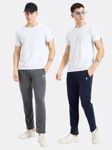 Image of Modeve Men Solid Cotton Blend Track Pant for Summer Pack of 2