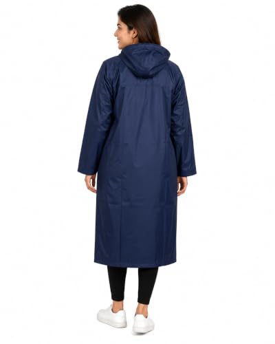 Image of Hood long rain coat full length Women heavy waterproof bike ladies school girls wear raincoats