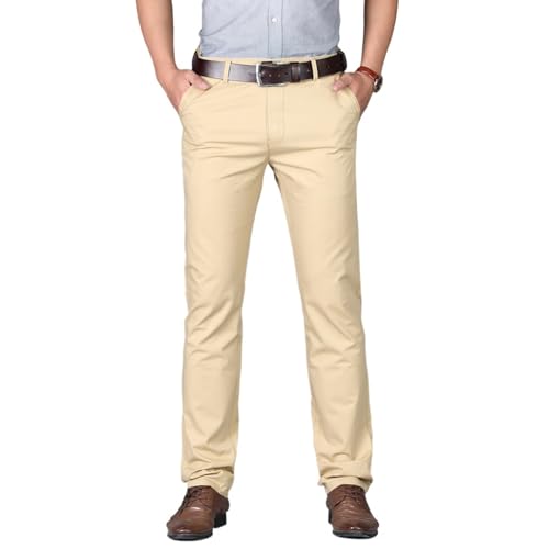 Men Slim Fit Straight Casual Pant Fashion Classic Business Suit Pants Thin Cotton Comfy Outdoor Trousers