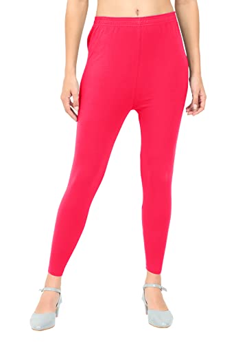 Image of POPOLO Women's Super Soft Ankle Length Cotton Lycra Solid Stretchable Legging